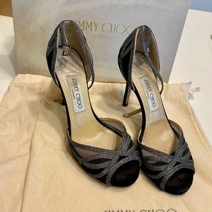 Jimmy Choo Suede/lamè Glitter